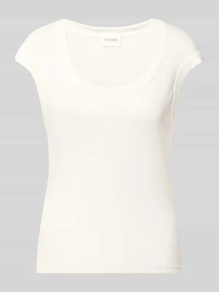 T-shirt o kroju skinny z mieszanki bawełny i modalu Closed biała
