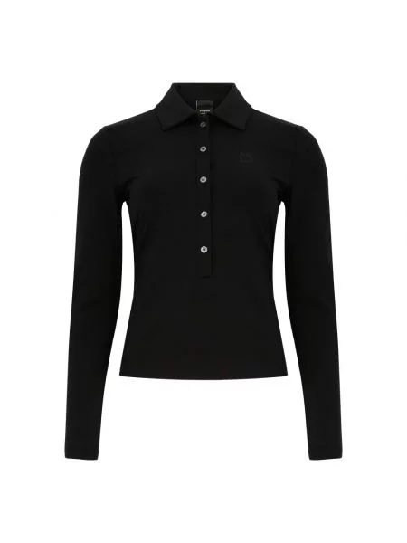 Haftowana koszulka Pinko z długim rękawem klasyczna czarna