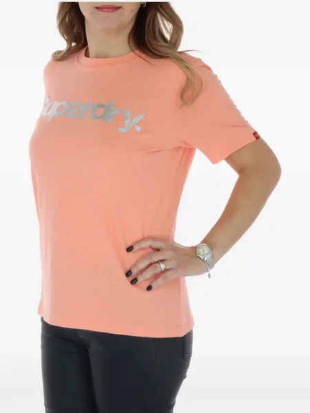 Póló Superdry autogrammal narancsszínű