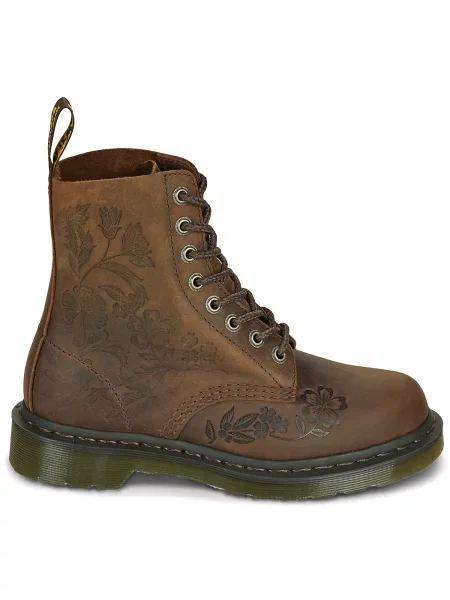 Pantofi Dr. Martens cu model floral maro