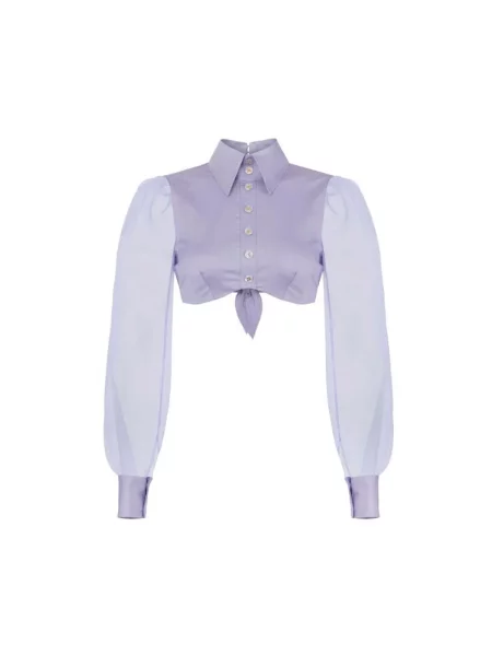Koszula Elisabetta Franchi o krotszym kroju fioletowa