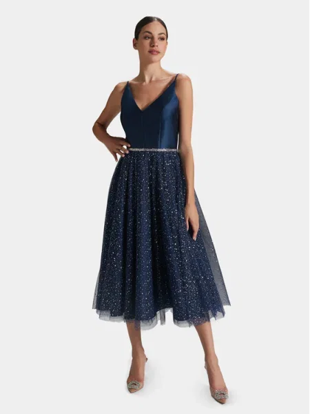 Swing Rochie cocktail Bleumarin