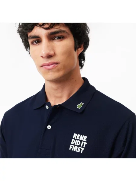 Классическое поло Lacoste синее