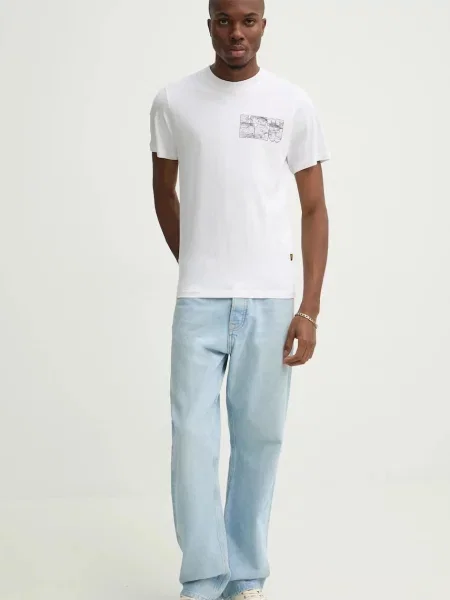 Футболка G-star с принтом белая