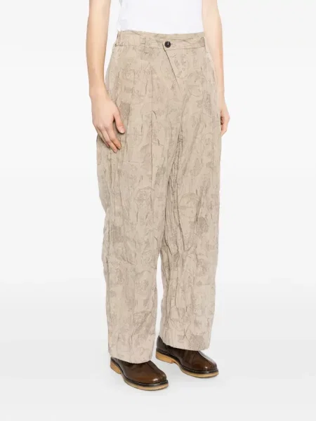 Grafic pantaloni Ziggy Chen cu imagine plisate