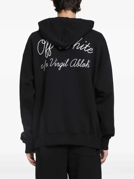 Hanorac cu glugă Off-white cu autograf alb