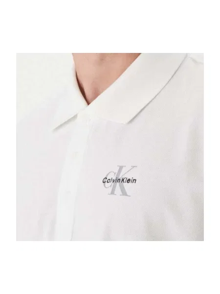 Tricou polo Calvin Klein Jeans casual alb