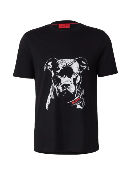 HUGO Tricou Dubrox roșu alb negru