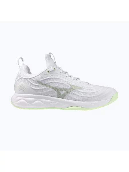 Încălțăminte de volei pentru femei Mizuno Wave Luminous Elite white/aqua gray/ambrosia alb