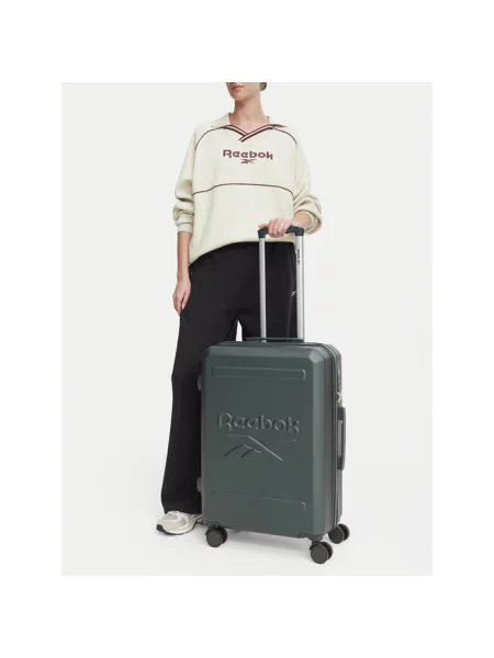 Reebok Walizka średnia -GREEN ciemny zielony