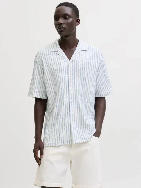 Jack & Jones koszula z krótkim rękawem Mężczyźni Comfort Fit S niebieski