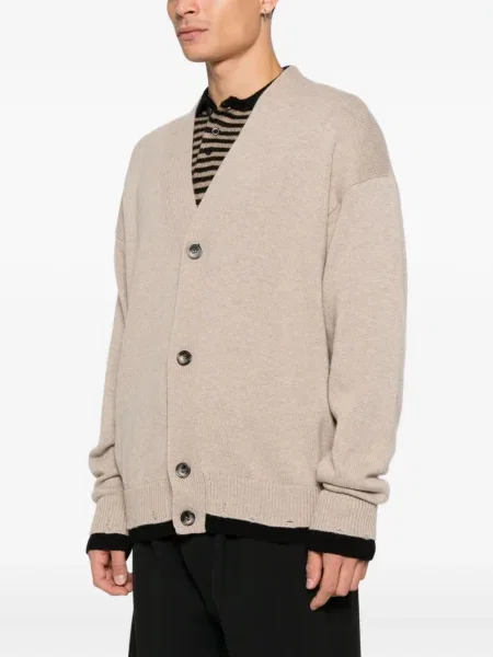 Kardigan Amaranto s oděrkami s výstřihem do v