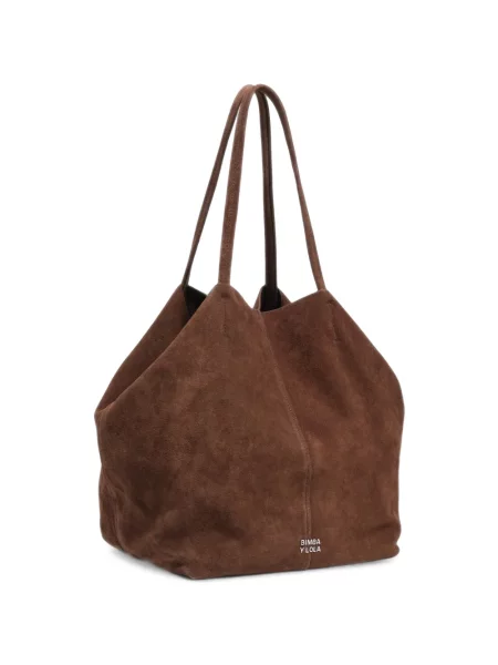 Geantă shopper Bimba Y Lola din piele de căprioară maro