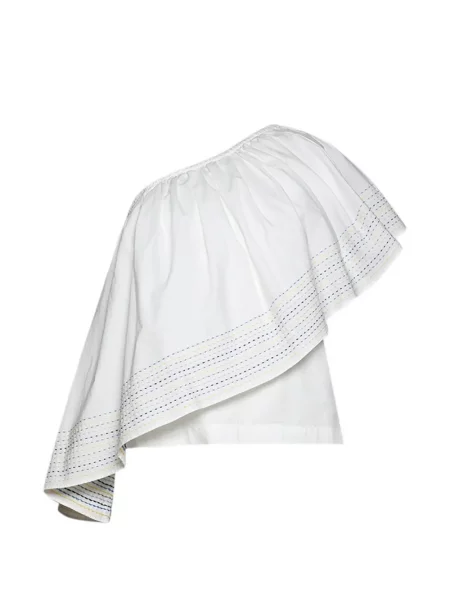 Haftowana bluzka Rosie Assoulin na jednym ramieniu biała