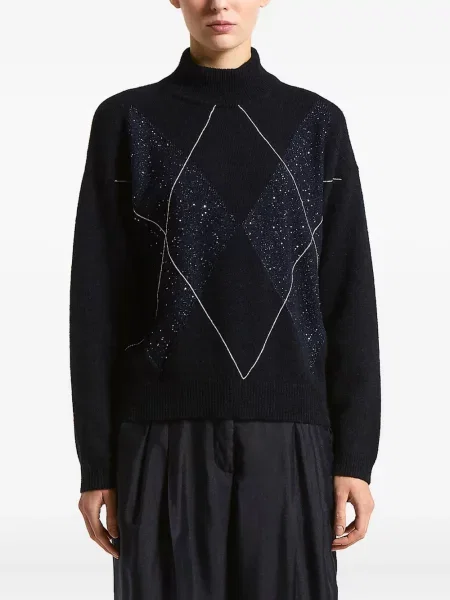 Аргайл пуловер Peserico синьо