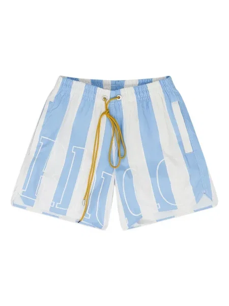 Slip de baie Rhude cu dungi cu autograf albastru