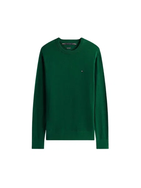 Sweter Tommy Hilfiger Pima Organic Cotton Cashmere Crew Neck Ornamental Green Heather M zielony