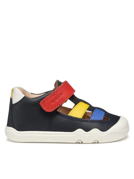 Usnjeni otroški sandali Geox STEPPIEUP modra