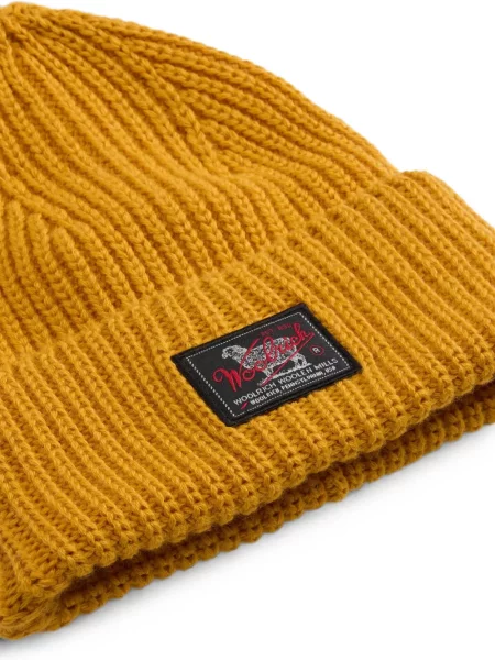 Căciulă Woolrich tricotate cu autograf galben