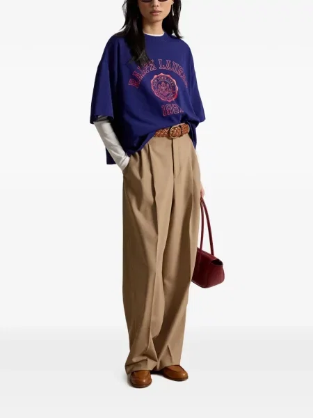 Lanena ošišano polo majica Polo Ralph Lauren s printom siva