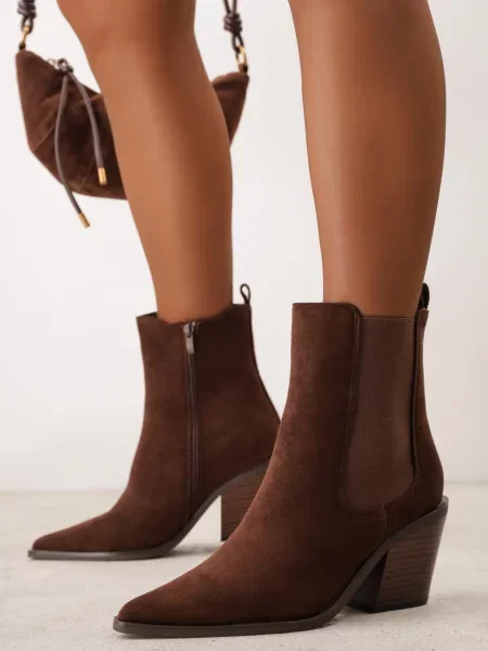 Botine Cesario Conti cu toc conic conici maro