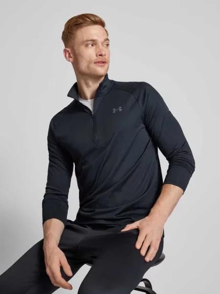 Bluzka z z długim rękawem i zapinanym kołnierzem Under Armour czarna