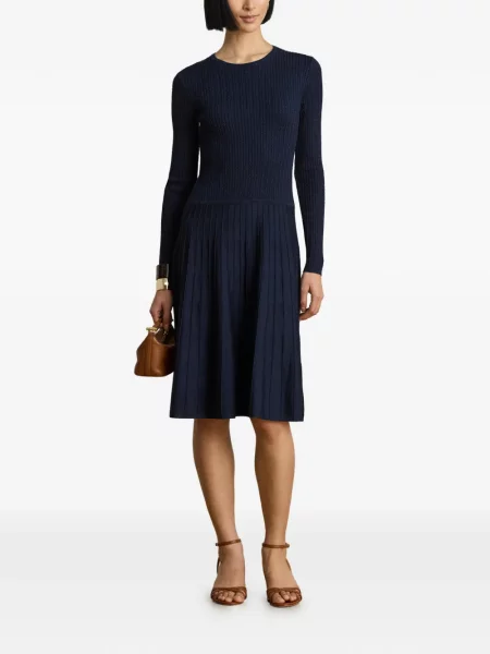 Πλεκτή μακρύς μίντι φόρεμα Lauren Ralph Lauren μπλε