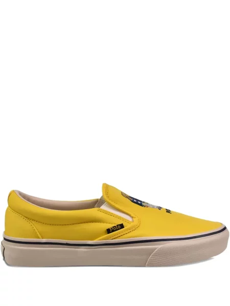 Slip-on велурени маратонки Polo Ralph Lauren бродирани черно