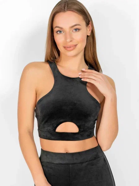 Женский спортивный топ чорний