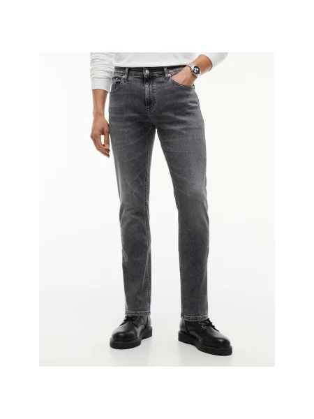 Blugi conici Tommy Jeans conici gri