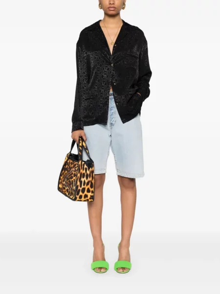 Cămașă Just Cavalli din jacard negru