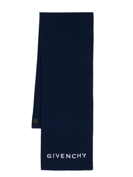 Fular Givenchy cu broderie tricotate albastru