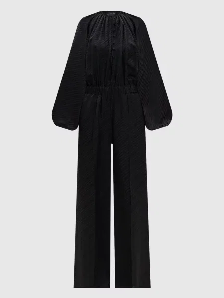 Шелковый комбинезон Jacob Lee с принтом черный