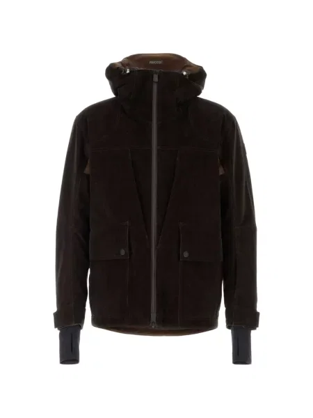 Manšestrová péřová bunda Moncler Grenoble hnědá