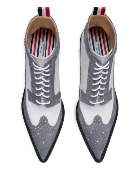 Botine Thom Browne cu șireturi din dantelă gri