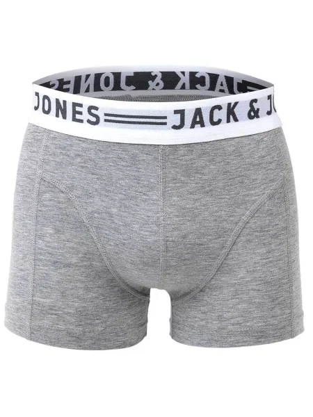 JACK & JONES Boxeralsók szürke melír / fekete fehér