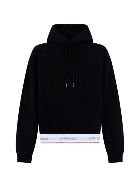 Hanorac cu glugă Dsquared2 cu autograf negru