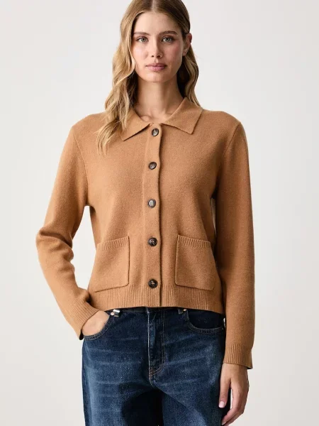 United Colors of Benetton cardigan pentru femei cu lână maro