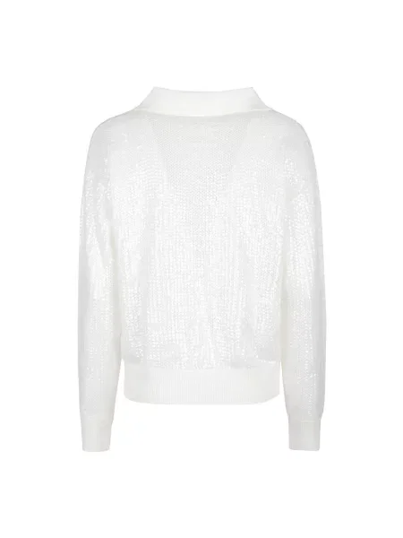 Sweter z golfem Parosh biały