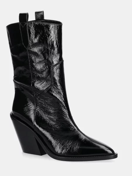 IRO cizme de piele Mazola cu drept negru