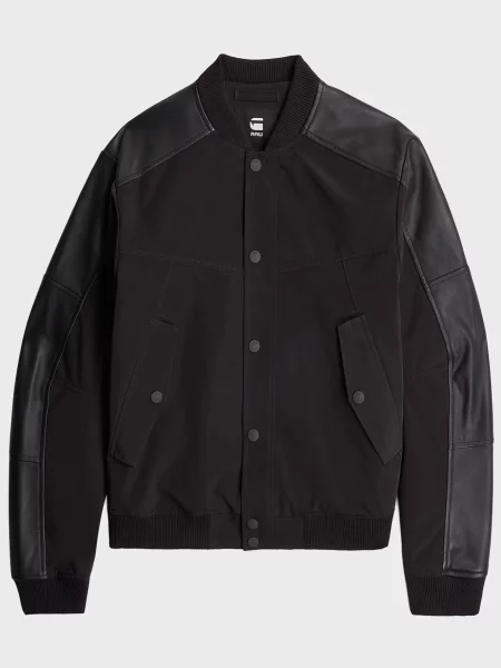 Шкіряна куртка G-star Raw чорна