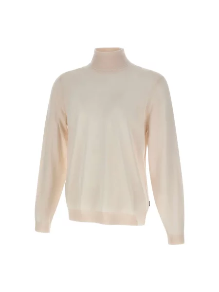 Sweter Boss wełniany do golfa biały