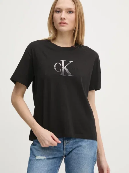 Тениска Calvin Klein Jeans черно