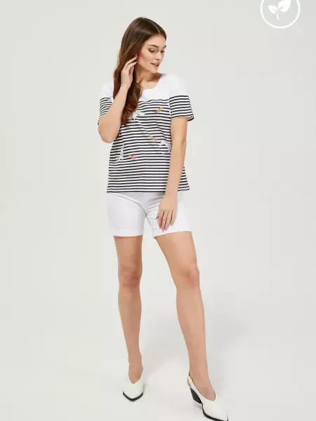 Pantaloni scurți Moodo din lyocell alb