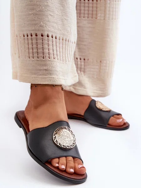 Кожени сандали Zazoo черно