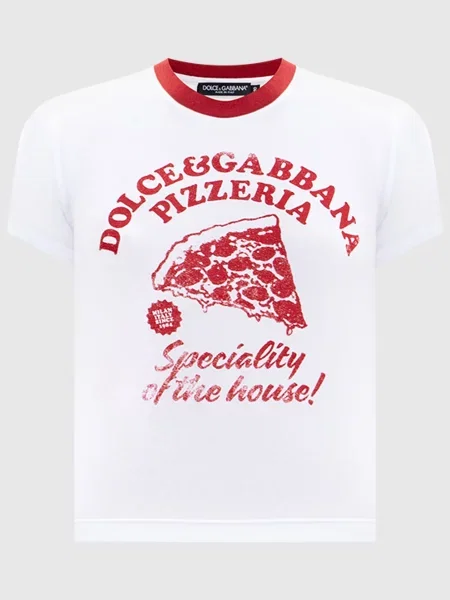 Футболка в контрастний принт Dolce&gabbana біла