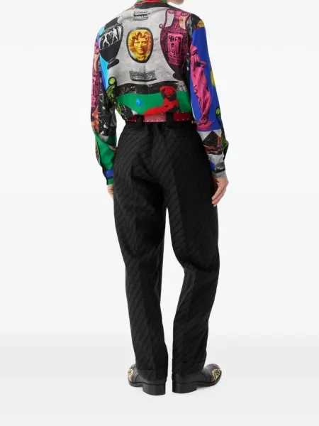 Pantaloni Versace de lână negru