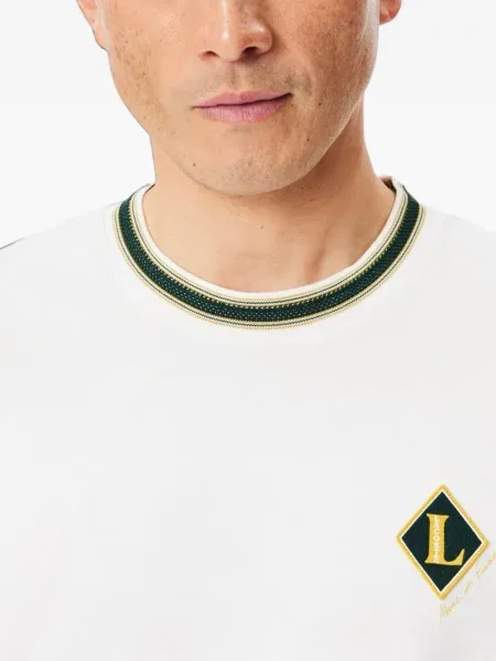 Tricou Lacoste cu autograf alb