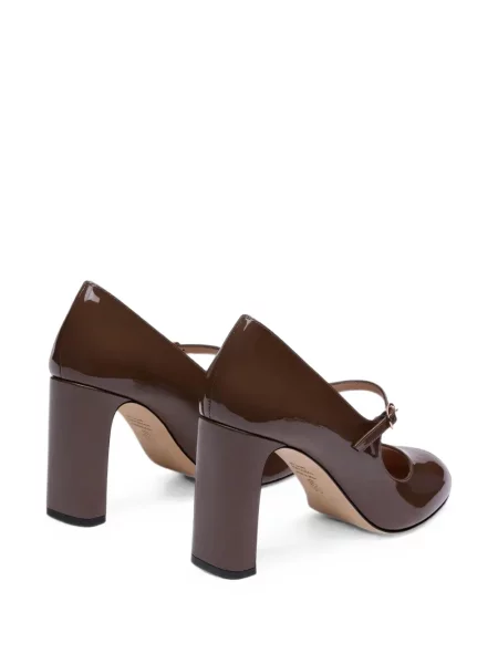 Pantofi cu toc Stuart Weitzman din piele de lac maro