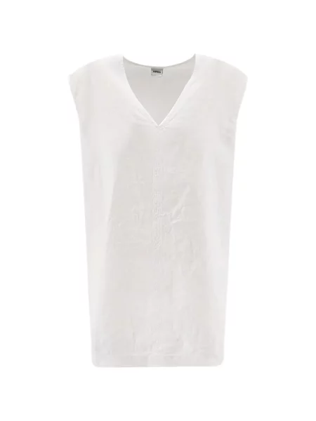 Top Aspesi de in cu decolteu în V alb